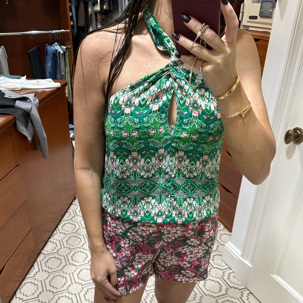 BCBG
Halter floral romper 
Size S
